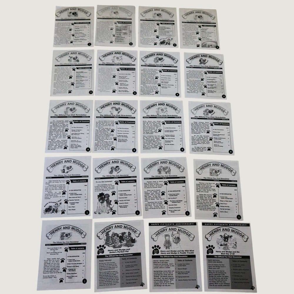 Henry and Mudge Classroom Fan Club Newsletter Activity Lot Vintage